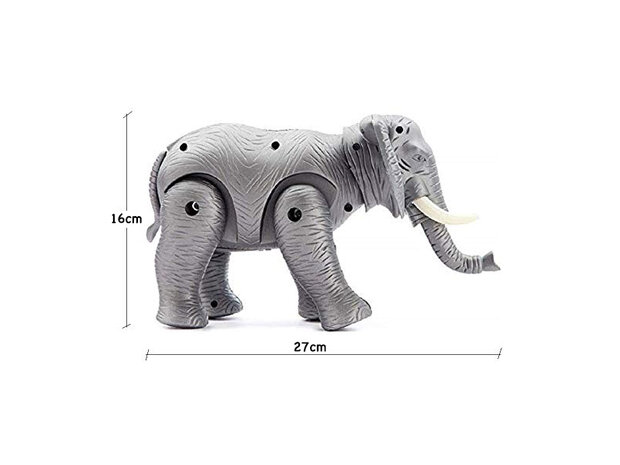 Speelgoed olifant - kan lopen en olifanten geluid maken - bewegende staart - Elephant 27CM g