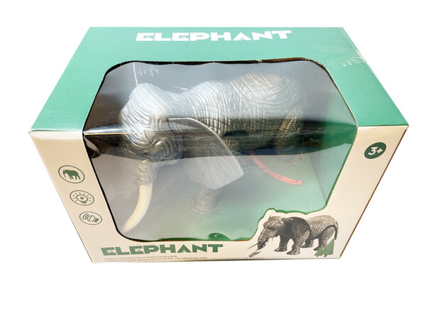 Speelgoed olifant - kan lopen en olifanten geluid maken - bewegende staart - Elephant 27CM g