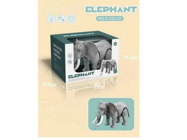 Speelgoed olifant - kan lopen en olifanten geluid maken - bewegende staart - Elephant 27CM g