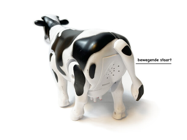 Speelgoed koe - kan lopen en koeien geluiden maken - met bewegende staart - interactieve milk Cow 25CM