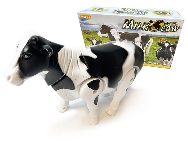 Speelgoed koe - kan lopen en koeien geluiden maken - met bewegende staart - interactieve milk Cow 25CM