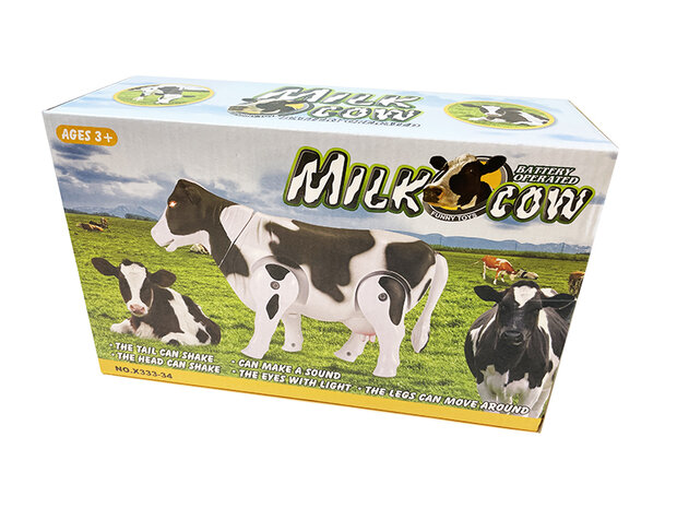 Speelgoed koe - kan lopen en koeien geluiden maken - met bewegende staart - interactieve milk Cow 25CM