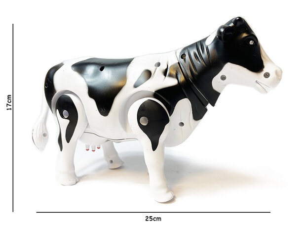 Speelgoed koe - kan lopen en koeien geluiden maken - met bewegende staart - interactieve milk Cow 25CM