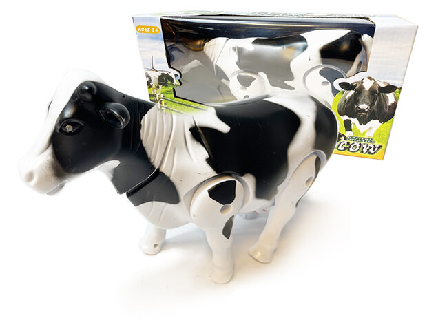 Speelgoed koe - kan lopen en koeien geluiden maken - met bewegende staart - interactieve milk Cow 25CM