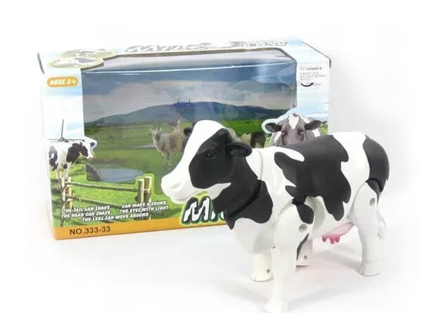 Speelgoed koe - kan lopen en koeien geluiden maken - met bewegende staart - interactieve milk Cow 25CM