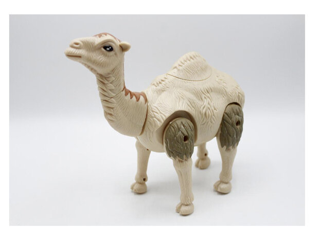 Speelgoed kameel - kan lopen maakt kamelen geluiden - met muziek - interactief - bewegende staart  - Desert Camel 24CM