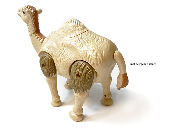 Speelgoed kameel - kan lopen maakt kamelen geluiden - met muziek - interactief - bewegende staart  - Desert Camel 24CM