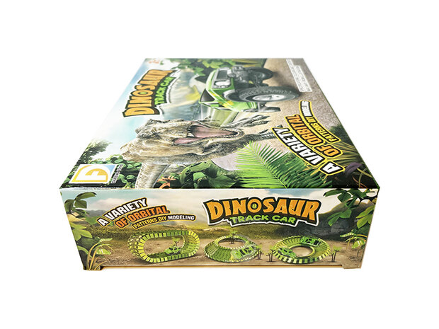 Dinosaurus racebaan set - Dinosaur Track car set 51 stuks 