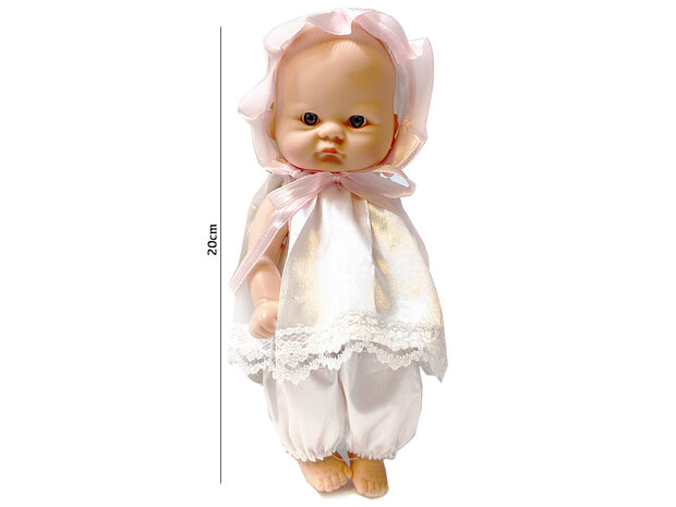 Reborn babypop met kapje - schattige baby pop Bonnie - zachte knuffel pop - 20CM