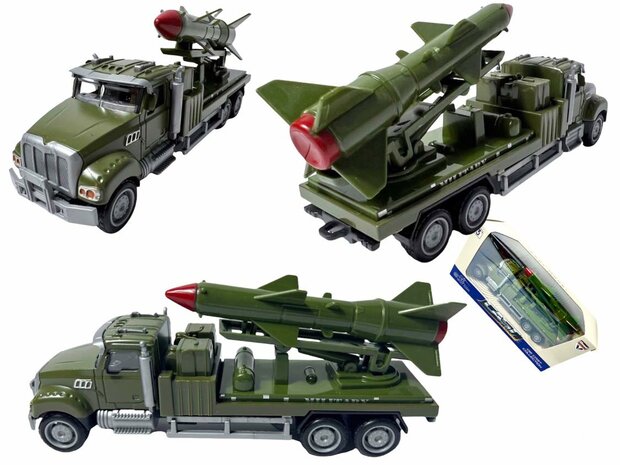 DIE CAST Camion de missiles de d&eacute;fense a&eacute;rienne.