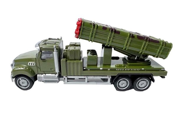 DIE CAST Camion de missiles de d&eacute;fense a&eacute;rienne.