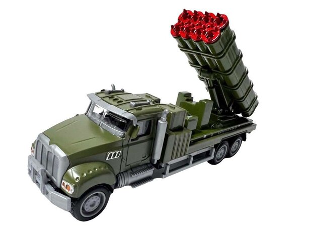 DIE CAST Camion de missiles de d&eacute;fense a&eacute;rienne.