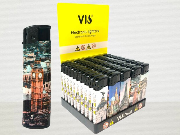 Click lighters with EU cities print.G