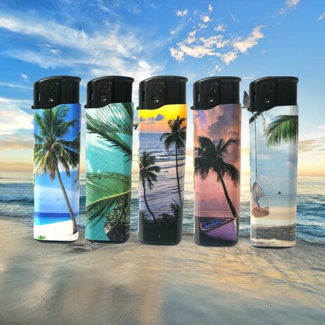 Lighters Click 50 pieces with beach print✓