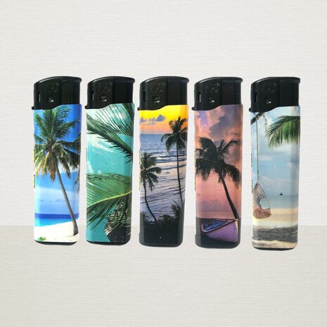 Lighters Click 50 pieces with beach print✓