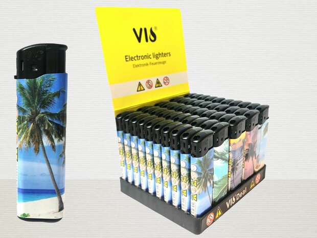 Aanstekers Klik 50 stuks met strandprint✓