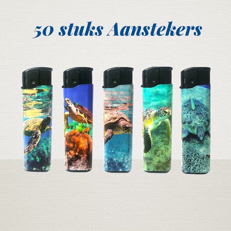 Klik aanstekers schildpadden print 50 stuks✓