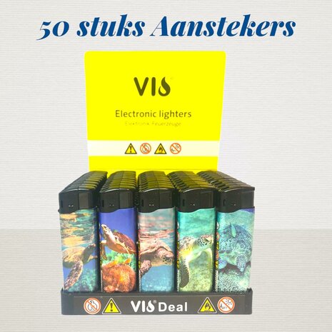 Klik aanstekers schildpadden print 50 stuks✓