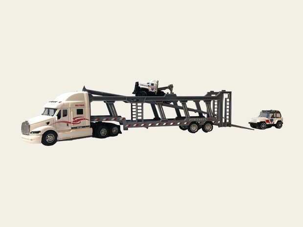 Vrachtwagen autotransporter&nbsp;+ 2 mini 3in1 - pull-back drive.