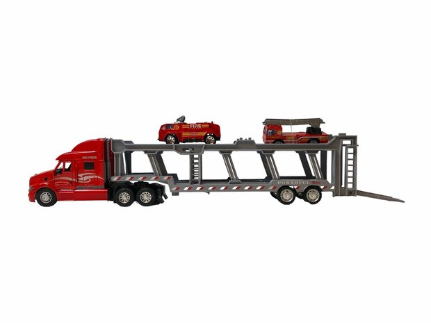 Truck car transporter + 2 mini 3in1 - pull-back drive.