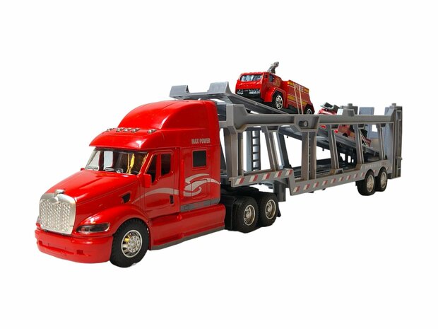 Truck car transporter + 2 mini 3in1 - pull-back drive.