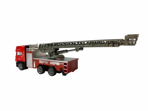 DIE-CAST Truck Autotransporter + Feuerwehrauto 2in1 - R&uuml;ckzugsantrieb.