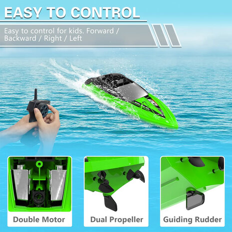 Rc boat toy - H131 - rechargeable - 2.4ghz controllable - 10km/h