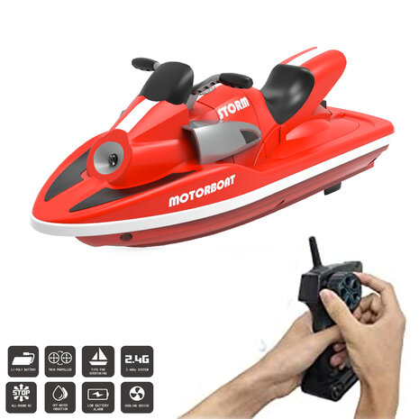 RC jetski RISE H137 - oplaadbaar boot - 2.4GHZ -10km/h - 1:47