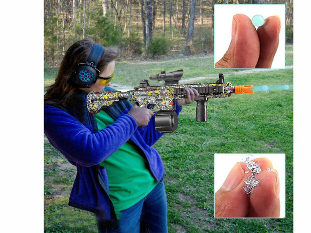 Shooting Elite Gel Blaster - Luminous Silencer - AK 47 Led Light - compleet set - Oplaadbaar - 74CM G