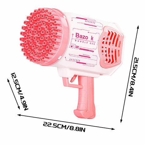 Bubble Gun Bazooka - bellenblaas pistool - 69 gaten - oplaadbaar