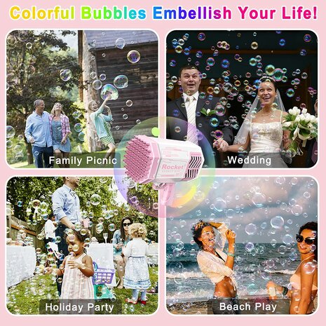 Bubble Gun Bazooka - bellenblaas pistool - 69 gaten - oplaadbaar
