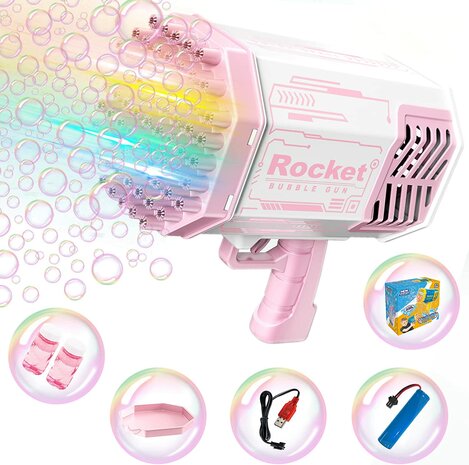 Bubble Gun Bazooka - bellenblaas pistool - 69 gaten - oplaadbaar