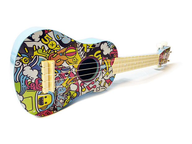 Ukulele - Speelgoedgitaar - Grafittie Guitar - 54CM 