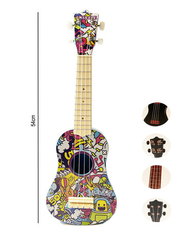 Ukulele - Spielzeuggitarre - Grafitti-Gitarre - 54CM