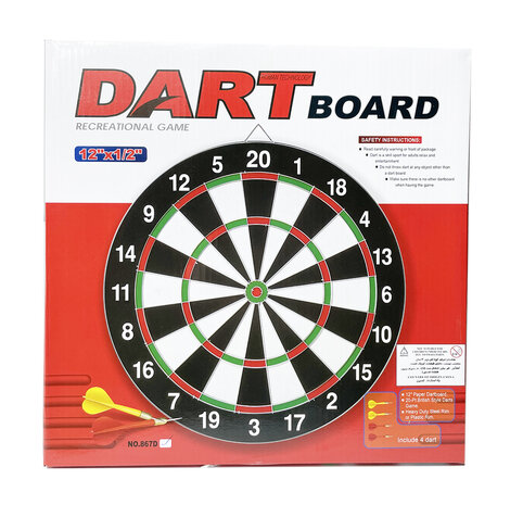 Dartbord - incl. 4 dartpijlen - 30 cm 
