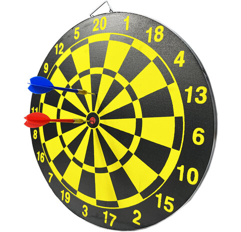 DARTBORD - INCL. 6 DARTS - 36.5 CM