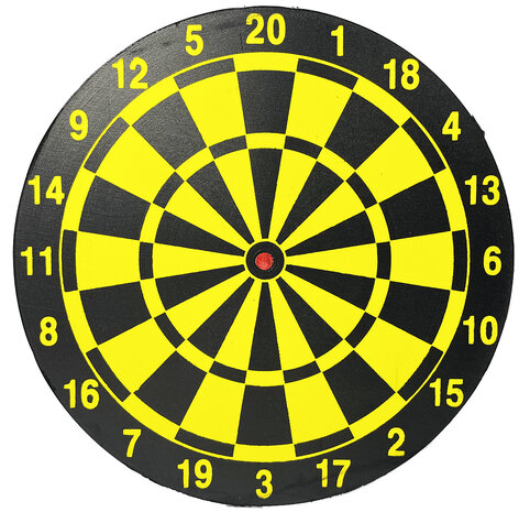 DARTBORD - INCL. 6 DARTS - 36.5 CM