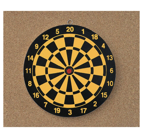 DARTBORD - INCL. 6 DARTS - 36.5 CM