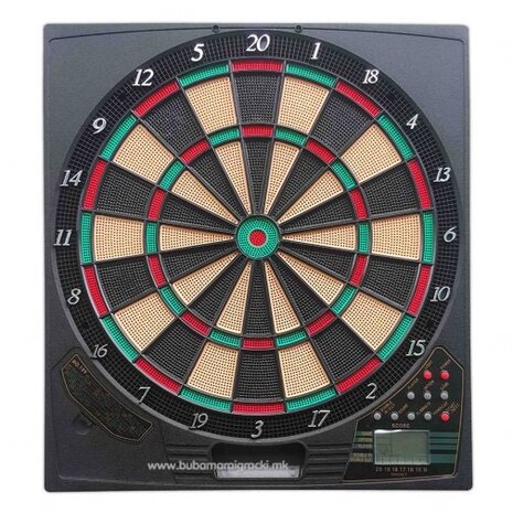 Elektronische dartbord - incl. 6 pijlen -  21 spellen - 45 cm