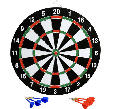 Dartbord - 6 dart pijlen - 36.5 cm