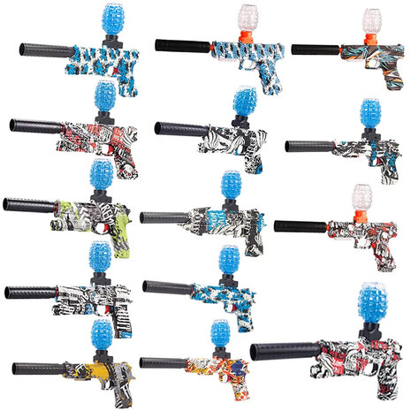 Gel Blaster - pistolet &eacute;lectrique - Blue Graffiti - set complet rechargeable - 37CM