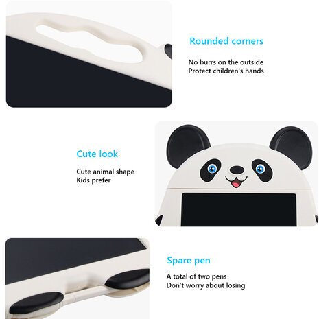 LCD pad Panda - Tekentablet incl. 2 pennen - Draw pad - tekenbord