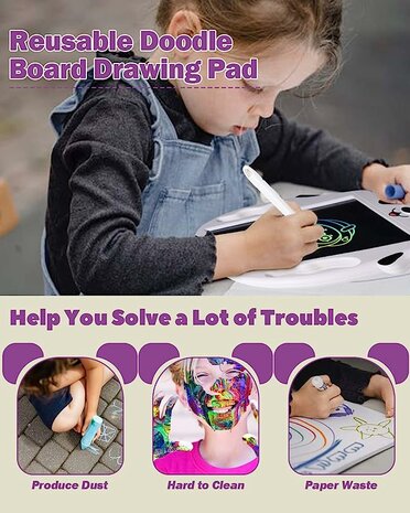 Tablette LCD Panda - Tablette &agrave; dessin avec 2 stylos - Tablette de dessin - planche &agrave; dessin