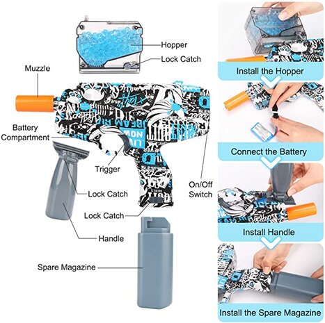 Gel Blaster - MP9  -  compleet set - oplaadbaar - 31CM