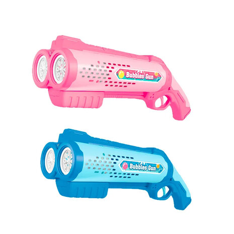 Bubble gun toy - Bubble blowing machine - LED light - 2x soap