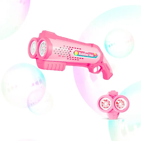 Bubble gun toy - Bubble blowing machine - LED light - 2x soap