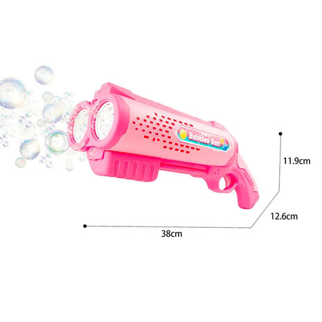 Jouet pistolet &agrave; bulles - Machine &agrave; souffler les bulles - Lumi&egrave;re LED - 2x savon