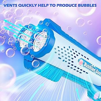 Bubble gun toy - Bubble blowing machine - LED light - 2x soap