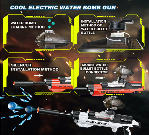 Gel Blaster - Space gun Frost Fire - complete set - rechargeable - 61CM