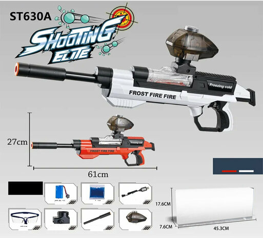 Gel Blaster - Space gun Frost Fire - compleet set - 61CM